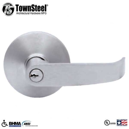 TOWNSTEEL F08 Entrance, Key Locks or Unlocks Latch Bolt, for Concealed V/R Exit Device, SC Kwy, Satin Chrome F TNS-ED8900LQ-08-C-SC-626